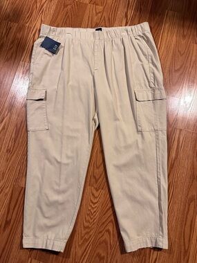 Gap Pull On Elastic Waist Cargo Style Straight Leg Pant Size XXL